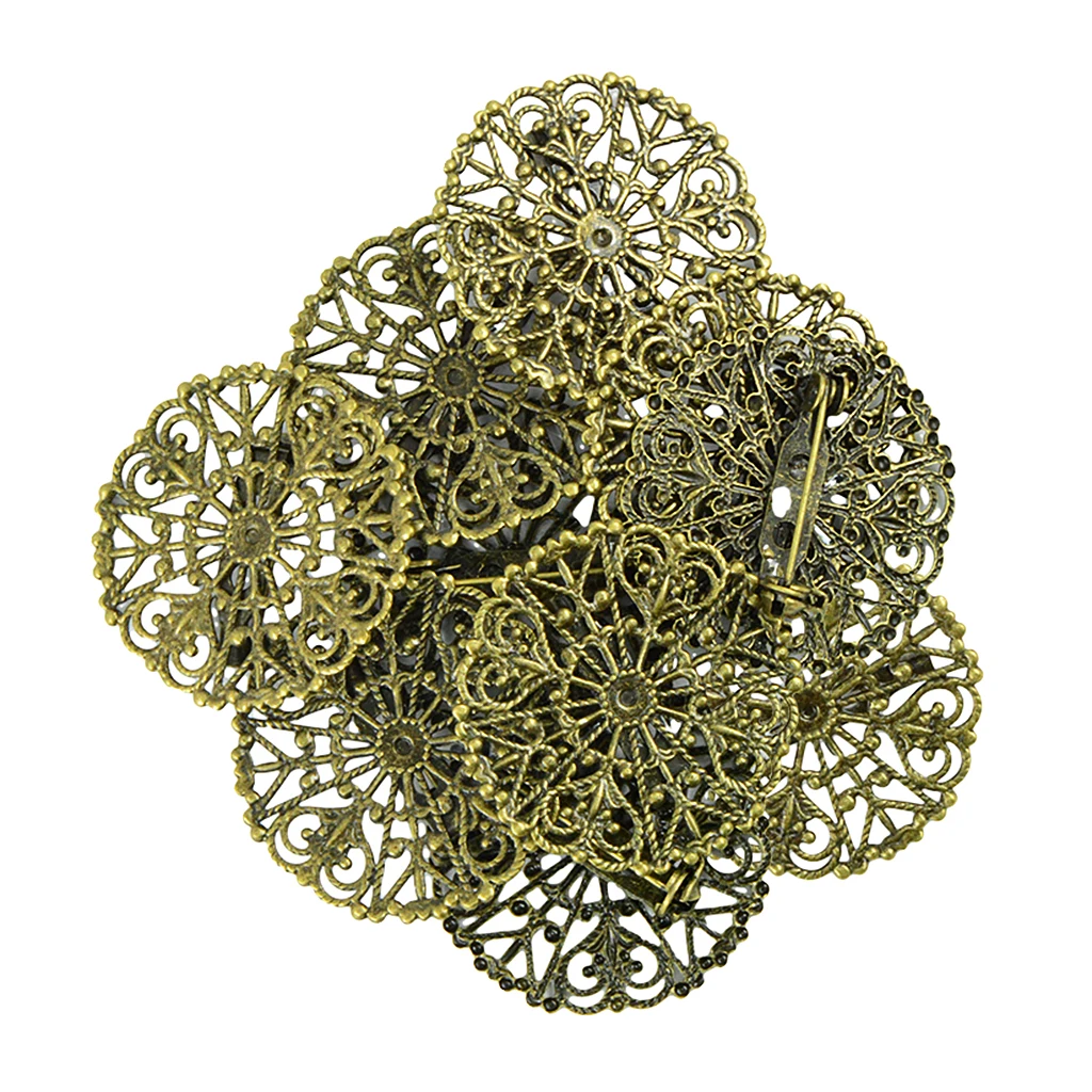 10x Vintage Filigree Flower Blank Brooch Setting Lapel Safety Pin Base Badge 10x Vintage Filigree Flower Blank Brooch Setting Lapel Safety Pin Base Badge