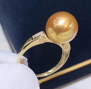 D330 Pearl Ring Fine Jewelry Solid 18K Gold Natural 11-12mm Ocean Sea Round Golden Pearl Rings for Women Presents
D330 Pearl Ring Fine Jewelry Solid 18K Gold Natural 11-12mm Ocean Sea Round Golden Pearl Rings for Women Presents