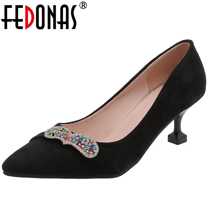 FEDONAS Fashion Elegant Mature Women Pointed Toe Thin Heel Colored Rhinestones Spring Summer Party Wedding Shallow Shoes Woman
FEDONAS Fashion Elegant Mature Women Pointed Toe Thin Heel Colored Rhinestones Spring Summer Party Wedding Shallow Shoes Woman