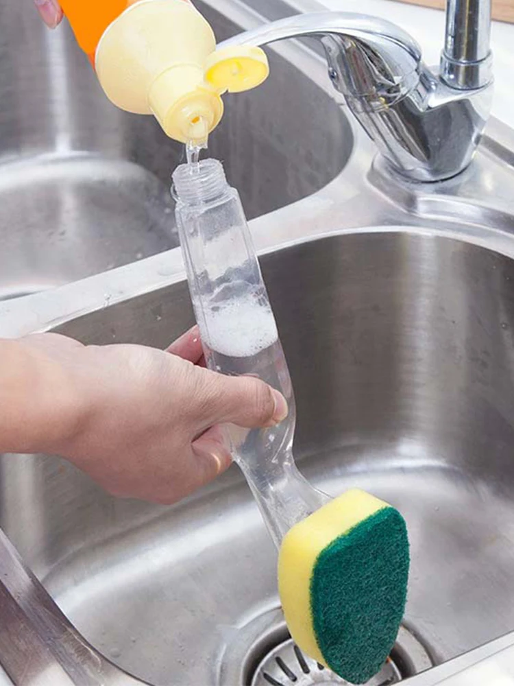 With Refill Liquid Soap Dispenser Scrubber Cleaning Products Washing Cleaning Brush Replaceable Couring Pad Sponge Kitchen Dish
With Refill Liquid Soap Dispenser Scrubber Cleaning Products Washing Cleaning Brush Replaceable Couring Pad Sponge Kitchen Dish