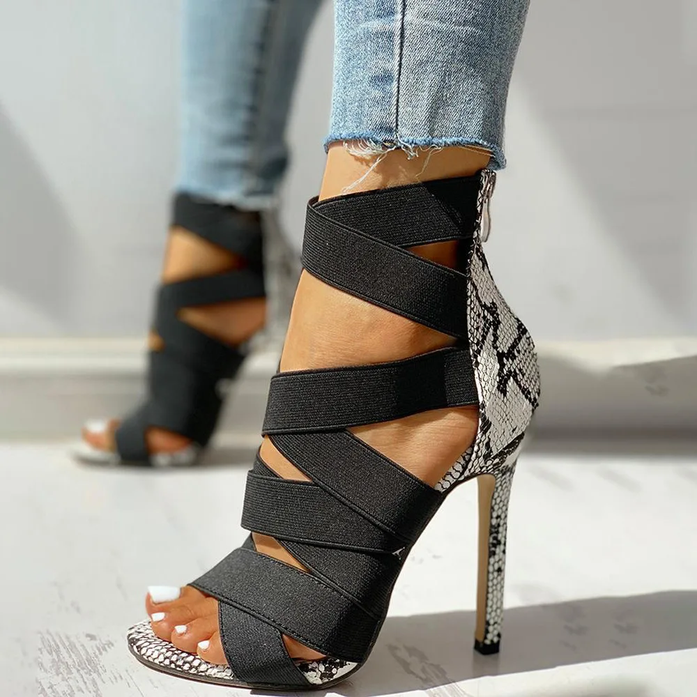 Sandalias Mujer 2020 Women's Ladies Pumps Fashion Bandage Patchwork Mixed Colors Snake High Heels Sandals Casual Shoes size37~43 
Sandalias Mujer 2020 Women's Ladies Pumps Fashion Bandage Patchwork Mixed Colors Snake High Heels Sandals Casual Shoes size37~43