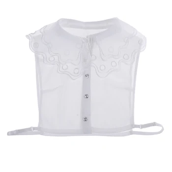 Womens Fake Collar Removable False Blouse Embroidered Chiffon 
Womens Fake Collar Removable False Blouse Embroidered Chiffon