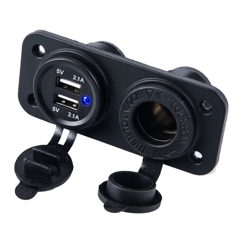 Cigarette Lighter Socket Splitter 12V Dual USB 2.1A Charger Power Adapter Outlet for Car Boat Marine Motorcycle Scooter RV DIY
Cigarette Lighter Socket Splitter 12V Dual USB 2.1A Charger Power Adapter Outlet for Car Boat Marine Motorcycle Scooter RV DIY