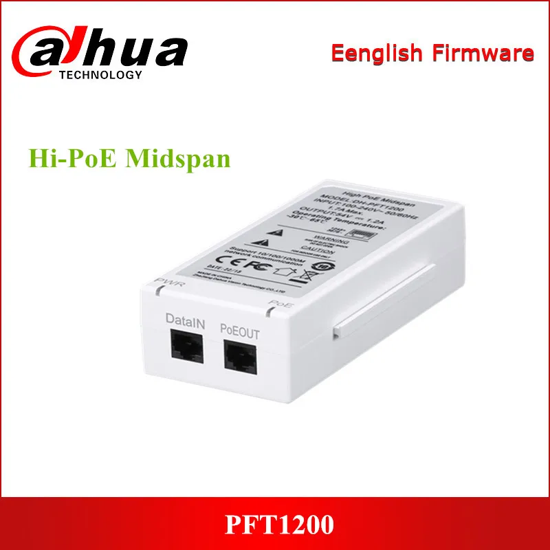 Dahua Hi-PoE Midspan PFT1200 Support PoE for Hi-PoE 60W high power consumption speed dome 1*RJ45 PoE port 1*RJ45 port
Dahua Hi-PoE Midspan PFT1200 Support PoE for Hi-PoE 60W high power consumption speed dome 1*RJ45 PoE port 1*RJ45 port