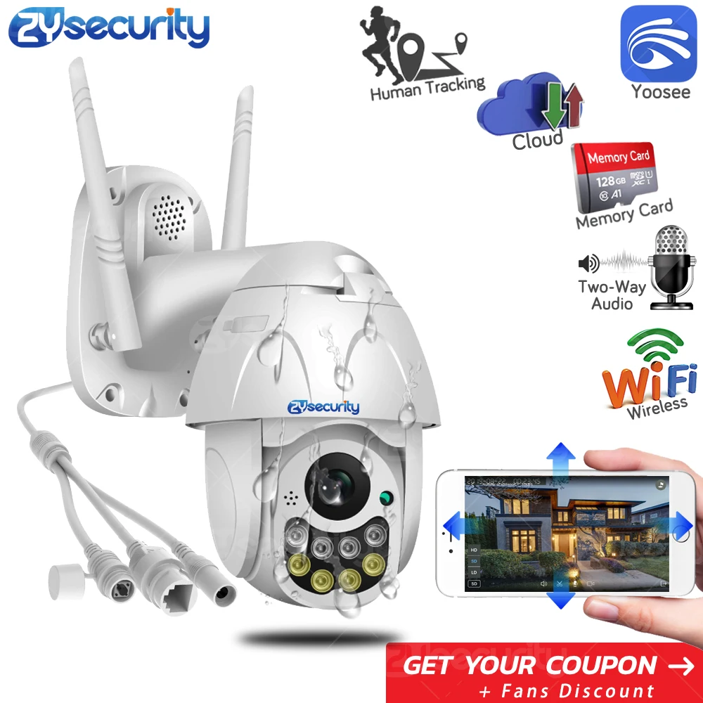 1080p Outdoor WiFi PTZ Camera Starlight Auto Tracking Wireless Home Security Camera Video Surveillance Onvif IP Camera Yoosee
1080p Outdoor WiFi PTZ Camera Starlight Auto Tracking Wireless Home Security Camera Video Surveillance Onvif IP Camera Yoosee
