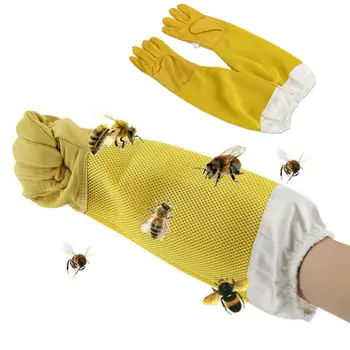 

2020 HOT Beekeeping Gloves Goatskin Bee Keeping With Vented Beekeeper Long Sleeves hight quality beekeeping equipment and tools