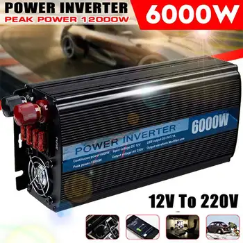 Solar Power Inverter 12V 220V 6000W/5000W USB LED Auto Modified Sine Wave Voltage Transformer Car Adapter Charge Converter
Solar Power Inverter 12V 220V 6000W/5000W USB LED Auto Modified Sine Wave Voltage Transformer Car Adapter Charge Converter