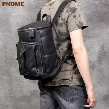 PNDME fashion casual genuine leather men's bucket backpack travel high quality cowhide designer bagpack luxury black bookbag
PNDME fashion casual genuine leather men's bucket backpack travel high quality cowhide designer bagpack luxury black bookbag