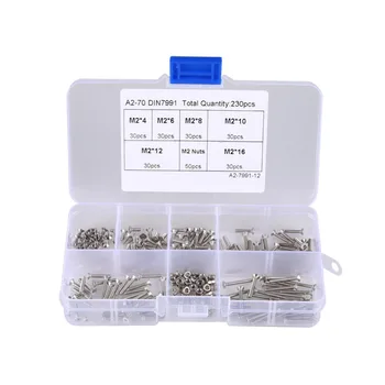 230PCS M2 Hex Socket Button Head Bolt Screw Thread For Wood Insert Furniture Nuts Assortment Bolt Fastener Stainless Steel
230PCS M2 Hex Socket Button Head Bolt Screw Thread For Wood Insert Furniture Nuts Assortment Bolt Fastener Stainless Steel
