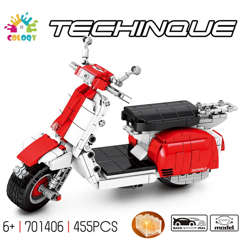 Technic Blocks Red Motorcycle Model Building Blocks With DIY Light White Moc Pull Back Motorbik Bricks Model Kit Toys For Kids
Technic Blocks Red Motorcycle Model Building Blocks With DIY Light White Moc Pull Back Motorbik Bricks Model Kit Toys For Kids