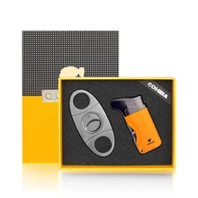 COHIBA Cigar Lighter and Cutter Combo Accessories Set Metal Windproof Butane Gas C Torch Lighters Stainless Steel Cigar Punch
COHIBA Cigar Lighter and Cutter Combo Accessories Set Metal Windproof Butane Gas C Torch Lighters Stainless Steel Cigar Punch