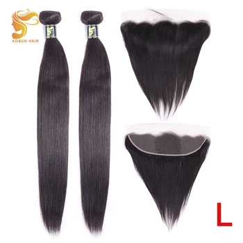 AOSUN HAIR Brazilian Hair Weave Bundles Remy Straight With 13x4 Ear To Ear Lace Frontal 100% Human Hair 8-26inch Natural Color
AOSUN HAIR Brazilian Hair Weave Bundles Remy Straight With 13x4 Ear To Ear Lace Frontal 100% Human Hair 8-26inch Natural Color
