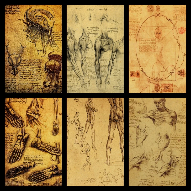 Постер с изображением Леонардо да Винчи винтажное художественное оформление декоративный плакат для кафе