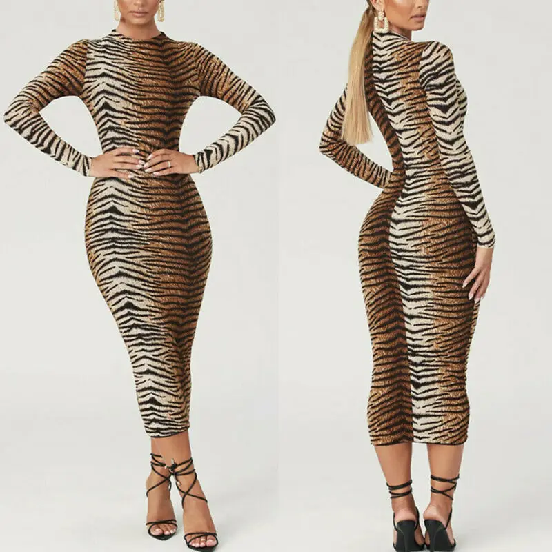 Brand New Women's Autumn Pencil Dress Slim Long Sleeve Evening Party Leopard Print Club Skinny Long Dresses Fashion Hot 2019
Brand New Women's Autumn Pencil Dress Slim Long Sleeve Evening Party Leopard Print Club Skinny Long Dresses Fashion Hot 2019