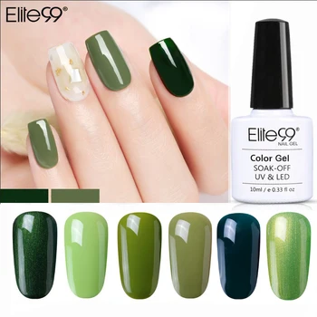 

Elite99 10ml Green Color UV LED Lamp Nail Gel Polish Gelpolish DIY Nail Art Hybrid Varnish Soak Off Gel Lacquer GelLak