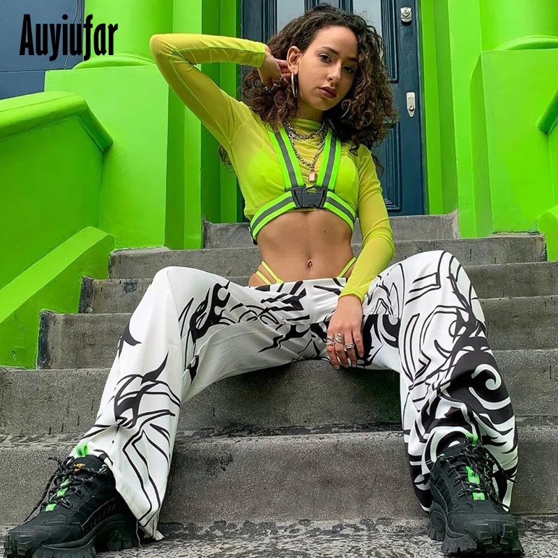 Auyiufar Gothic Long Pants for Women Punk Printing Flare Pants Fashion Autumn Overalls Elastic Waist Loose Pants Streetwear 2019
Auyiufar Gothic Long Pants for Women Punk Printing Flare Pants Fashion Autumn Overalls Elastic Waist Loose Pants Streetwear 2019