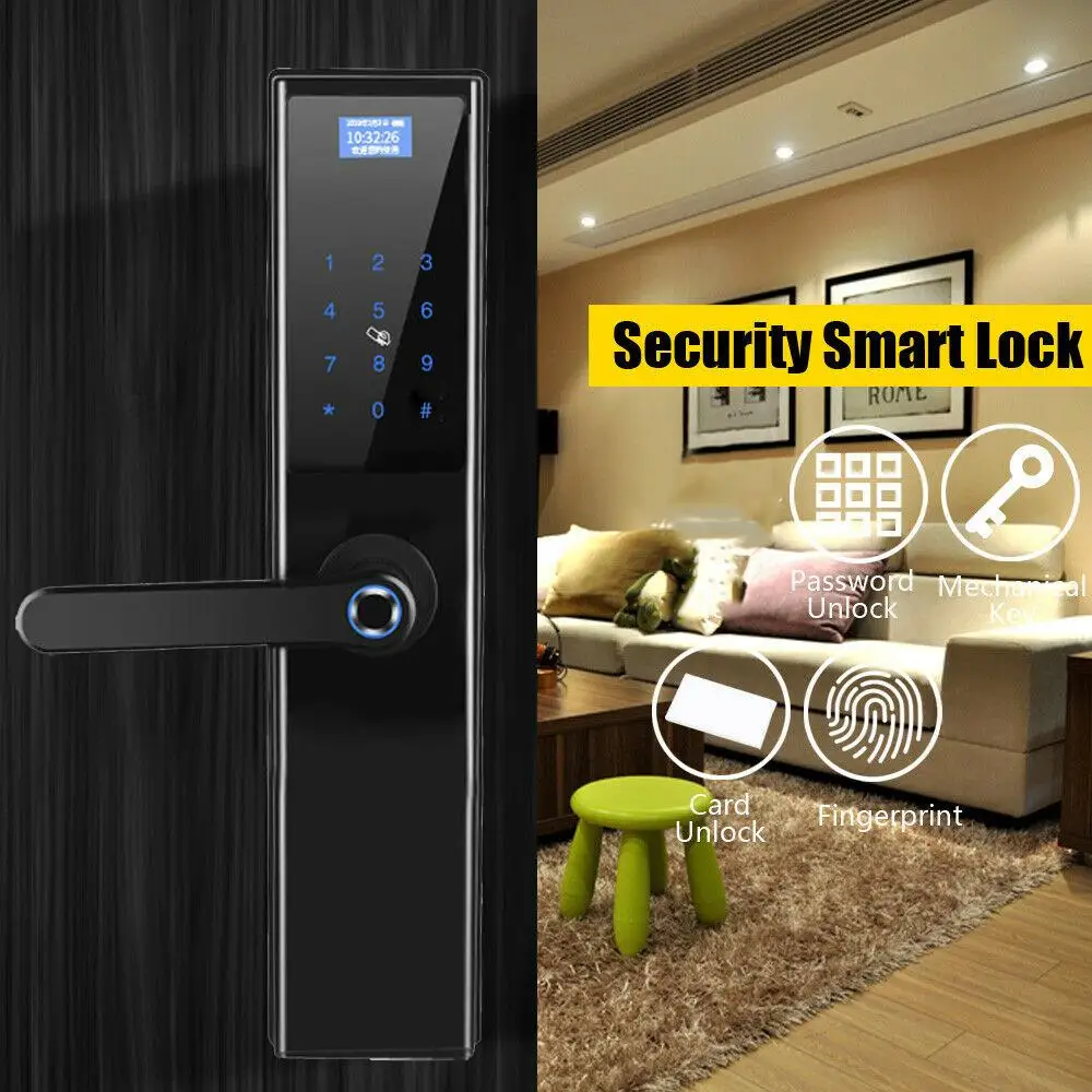 English Phonetic Prompts Digital Smart Lock Electric Fingerprint Lock Biometric Locks Keyless Universal Protection Home
English Phonetic Prompts Digital Smart Lock Electric Fingerprint Lock Biometric Locks Keyless Universal Protection Home