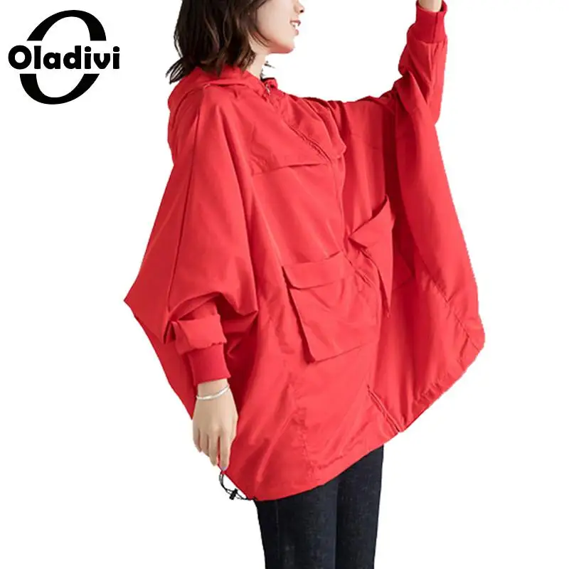 Oladivi Oversized Plus Size Women Hooded Trench Coat Fashion Ladies Casual Pockets Outerwear Top Autumn Overcoat Female Cardigan 
Oladivi Oversized Plus Size Women Hooded Trench Coat Fashion Ladies Casual Pockets Outerwear Top Autumn Overcoat Female Cardigan