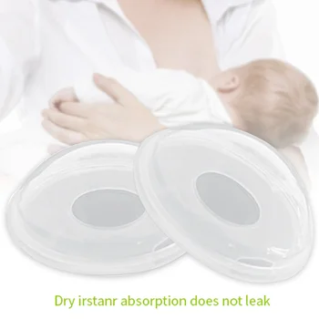 

2pcs Breastfeeding Practical Feeding Baby Silicone Soft Suckling Period Reusable Breast Milk Collector Nursing Pads Protective