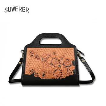 SUWERER 2020 New Women Genuine Leather bag real cowhide Hand carved women famous brand leather bag Luxury handbags
SUWERER 2020 New Women Genuine Leather bag real cowhide Hand carved women famous brand leather bag Luxury handbags