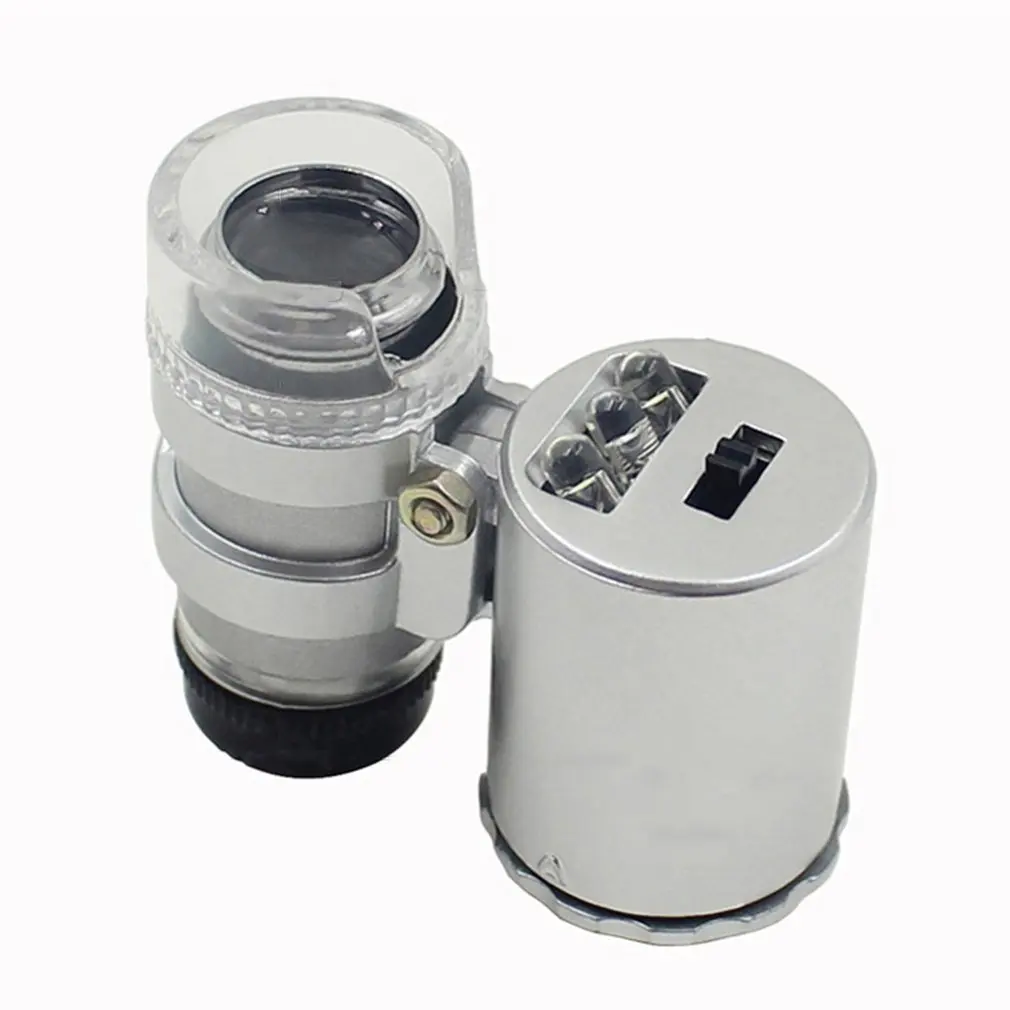 New Mini Pocket Microscope Portable Microscope 60x Magnifier Jeweler Loupes Glass Lens LED Light Money Detect Violet Light
New Mini Pocket Microscope Portable Microscope 60x Magnifier Jeweler Loupes Glass Lens LED Light Money Detect Violet Light