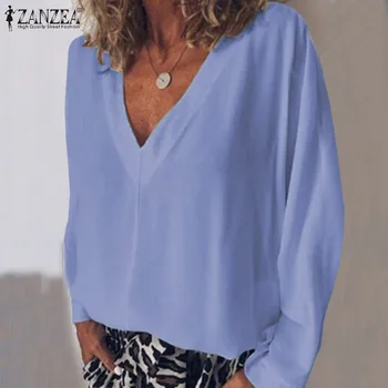 2020 ZANZEA Casual Basic Tops Women's Autumn Blouse Fashion V Neck Long Sleeve Shirts Female Solid Work Blusas Plus Size Tunic
2020 ZANZEA Casual Basic Tops Women's Autumn Blouse Fashion V Neck Long Sleeve Shirts Female Solid Work Blusas Plus Size Tunic
