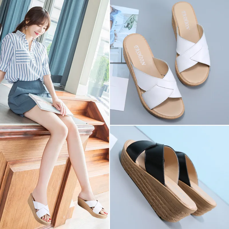 2019 Summer New Style Thick Bottomed Platform Heel Slanted Heel Waterproof Platform Simple Comfortable Line-styled WOMEN'S Slipp
2019 Summer New Style Thick Bottomed Platform Heel Slanted Heel Waterproof Platform Simple Comfortable Line-styled WOMEN'S Slipp