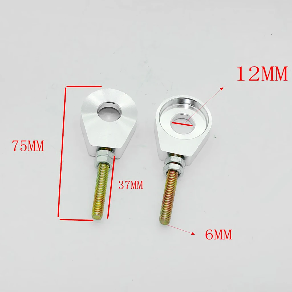 2 Pcs 12mm Metal Alloy Motorcycle Chain Adjuster Tensioner Block for Pit Dirt Bike Quad ATV Motor 3*1.2*0.4 2 Pcs 12mm Metal Alloy Motorcycle Chain Adjuster Tensioner Block for Pit Dirt Bike Quad ATV Motor 3*1.2*0.4