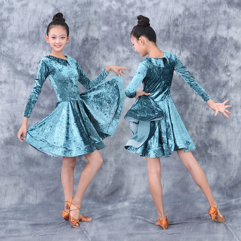 Children'S Latin Dance Dress Girls Practice Clothes Salsa Competition Dresses Skirt Performance Wear DQS3414 | Тематическая