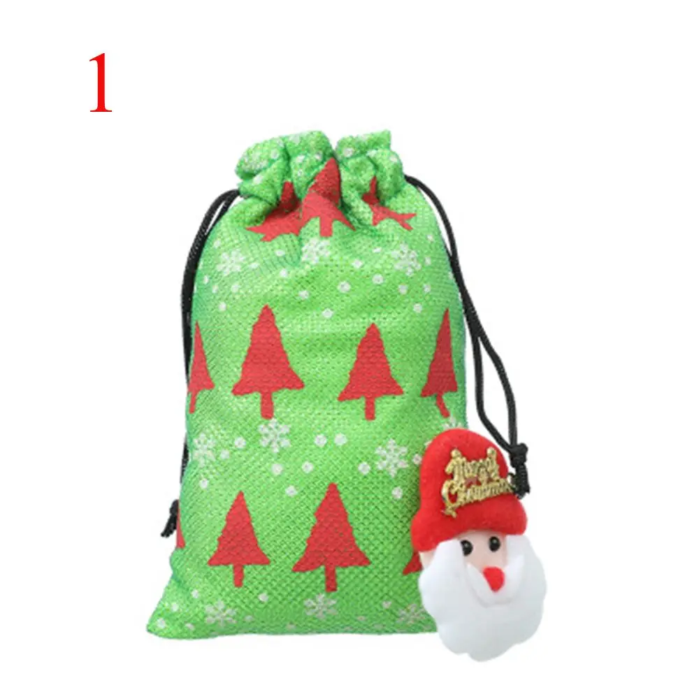 1pc kids cute christmas gift candy drawstring bag