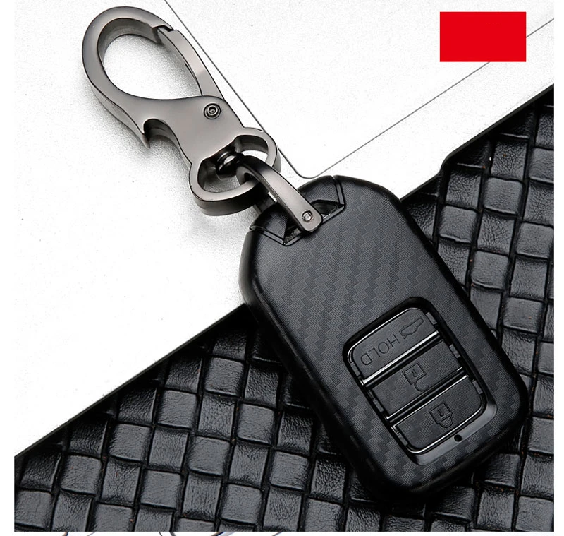 Generic Car Glossy Carbon Fiber ABS Car Key Case For Honda Civic CRV