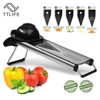 TTLIFE Multifunctional V Shape Slicer Stainless Steel Mandoline Slice Grate Fruit & Vegetable Cutter with 5 Blades Chopper
TTLIFE Multifunctional V Shape Slicer Stainless Steel Mandoline Slice Grate Fruit & Vegetable Cutter with 5 Blades Chopper