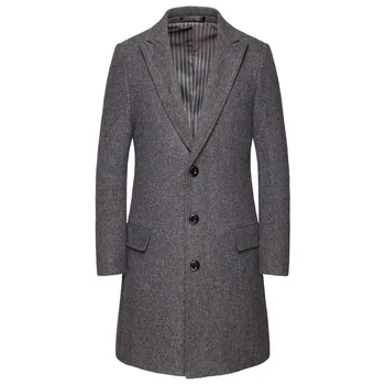 Fashion men's jacket Long woolen coat Solid color slim wool coat Slim Overcoat Jacket Business windbreaker long coat Y10.4 
Fashion men's jacket Long woolen coat Solid color slim wool coat Slim Overcoat Jacket Business windbreaker long coat Y10.4