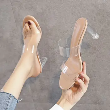 COOLULU Pvc Transparent Slides for Women Sandals Clear Open Toe Sandals Slip on Slippers Summer Block Heel Sandals Size 33-39
COOLULU Pvc Transparent Slides for Women Sandals Clear Open Toe Sandals Slip on Slippers Summer Block Heel Sandals Size 33-39