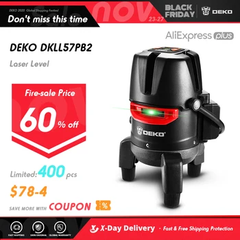 DEKO DKLL57PB2 5 Lines Laser Level,Laser Level 360°,Blue Laser,Horizontal and Vertical Crossing Line 360° Ajuste Preciso
DEKO DKLL57PB2 5 Lines Laser Level,Laser Level 360°,Blue Laser,Horizontal and Vertical Crossing Line 360° Ajuste Preciso