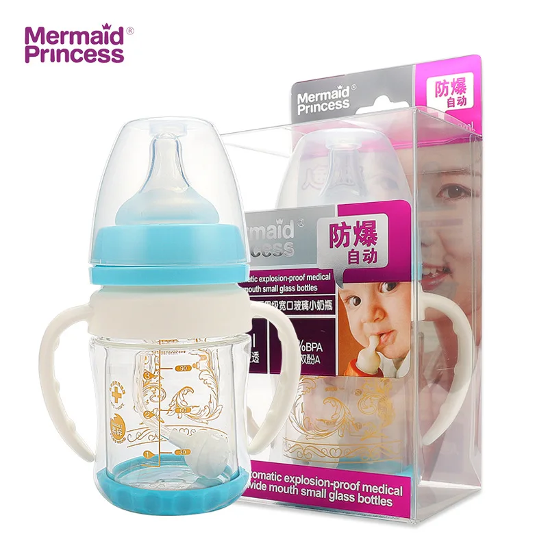 Mermaid Princess with Handle Automatic Wide Aperture Glass Feeding Bottles with Handle Pacifier against Flatulence Shatter-resis
Mermaid Princess with Handle Automatic Wide Aperture Glass Feeding Bottles with Handle Pacifier against Flatulence Shatter-resis