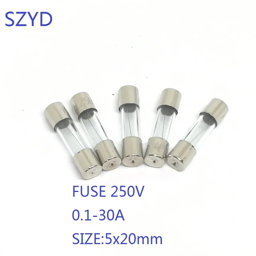 1 5 10 20 PCS/LOT Glass Tube Fast Fuse 5x20mm 250V 0.1A 0.2A 0.5A 1A 1.5A 2A 3A 4A 5A 6A 6.3A 7A 8A 10A 12A 15A 20A 30A 5*20mm |
