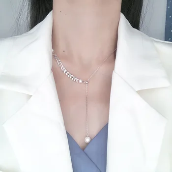 S925 Fine Silver Love Tree Wheat Leaf Pearl Necklace Stretchable Y-Shaped Choker Creative Fashion Chain
S925 Fine Silver Love Tree Wheat Leaf Pearl Necklace Stretchable Y-Shaped Choker Creative Fashion Chain