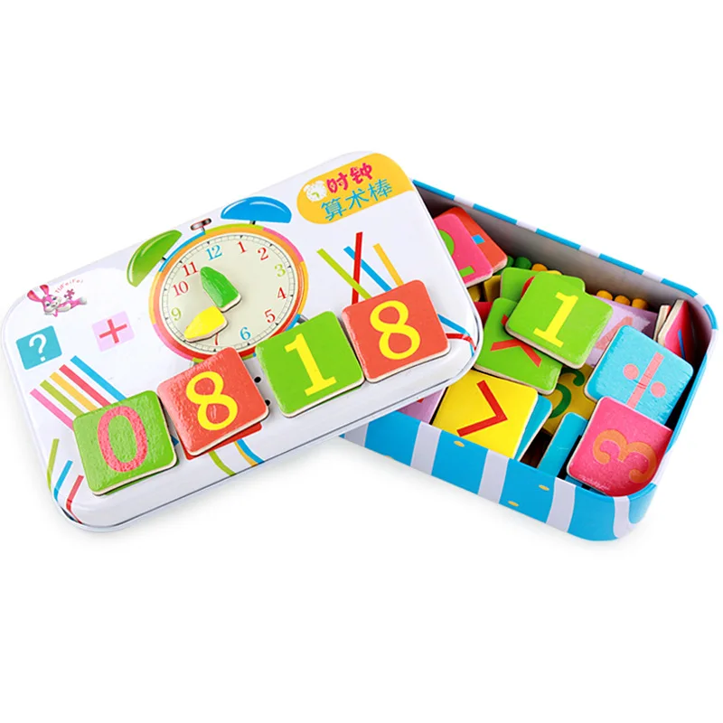 Wooden Cognitive with Numbers Arithmetic Rods Montessori Compute Stick Clock Iron Box Arithmetic Counting Sticks Children'S Educ
Wooden Cognitive with Numbers Arithmetic Rods Montessori Compute Stick Clock Iron Box Arithmetic Counting Sticks Children'S Educ