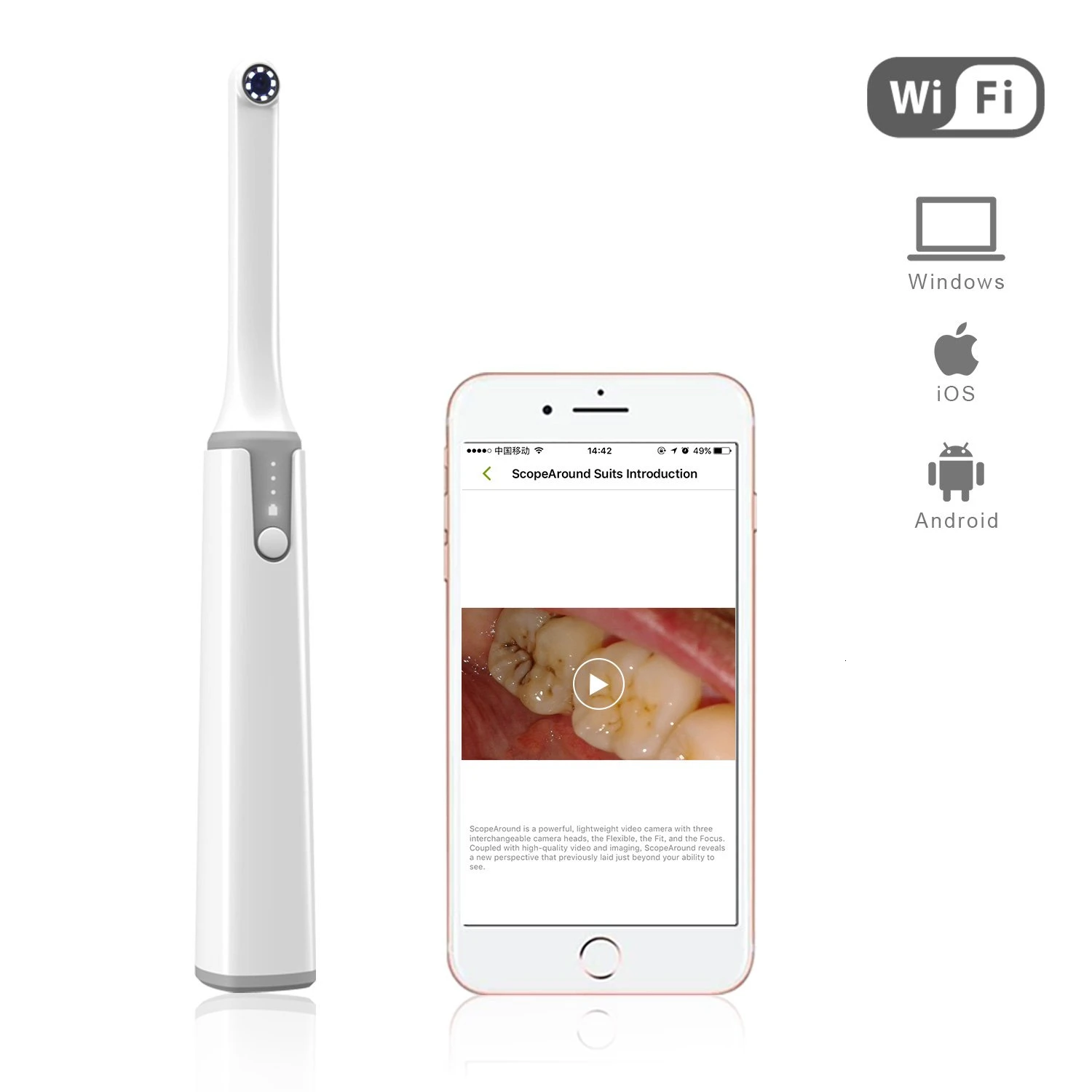 Teslong WiFi Dental Camera HD Intraoral Camera Endoscope 6 Leds USB Inspection Oral Real-time Video Dental Tool 1 million pixels
Teslong WiFi Dental Camera HD Intraoral Camera Endoscope 6 Leds USB Inspection Oral Real-time Video Dental Tool 1 million pixels