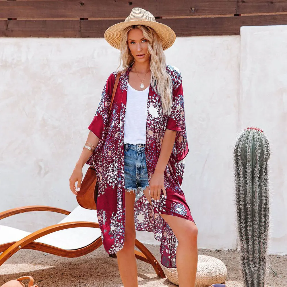 Summer Beach Holiday Dress for Women Bikini Cover Up Beach Wear See Through Sheer Bat Sleeve Sexy Blouse Pareos De Playa Mujer
Summer Beach Holiday Dress for Women Bikini Cover Up Beach Wear See Through Sheer Bat Sleeve Sexy Blouse Pareos De Playa Mujer