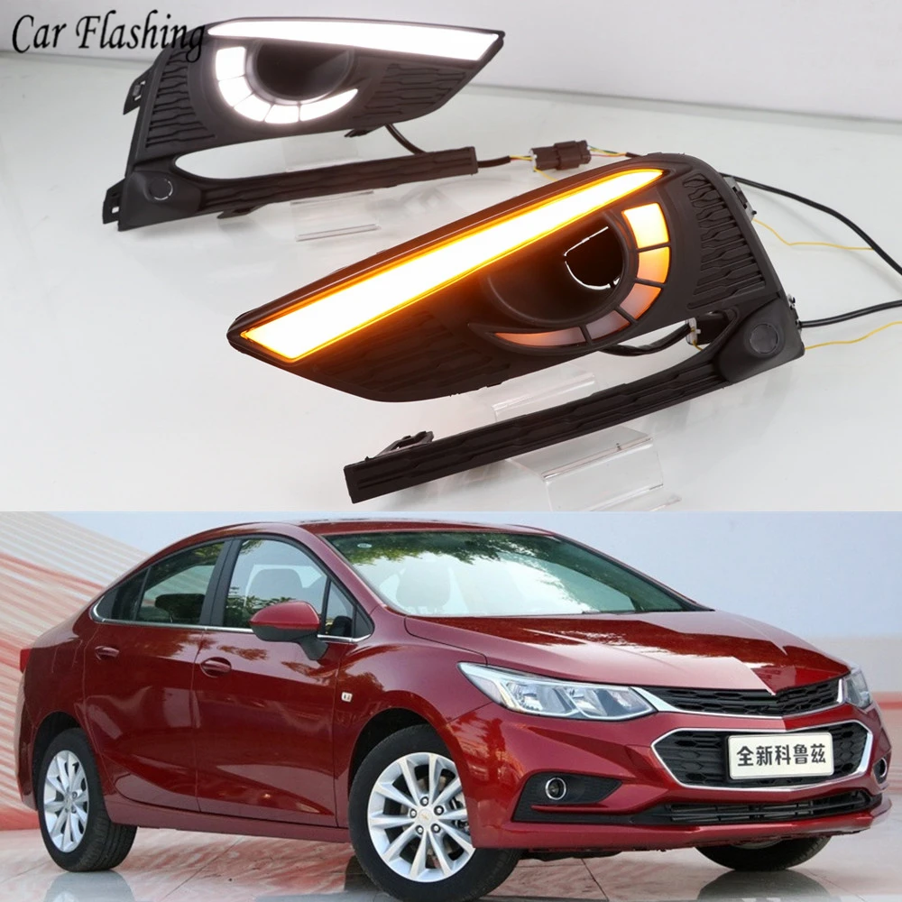 2Pcs DRL For Chevrolet Cruze 2016 2017 2018 Daytime Running Lights fog lamp cover headlight 12V Daylight signal for Chevy
2Pcs DRL For Chevrolet Cruze 2016 2017 2018 Daytime Running Lights fog lamp cover headlight 12V Daylight signal for Chevy