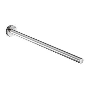 

Home Kitchen Rustproof For Bathroom Wall Mount Towel Rack Single Rod Vertical Groove 304 Stainless Steel Toilet Paper Brushed