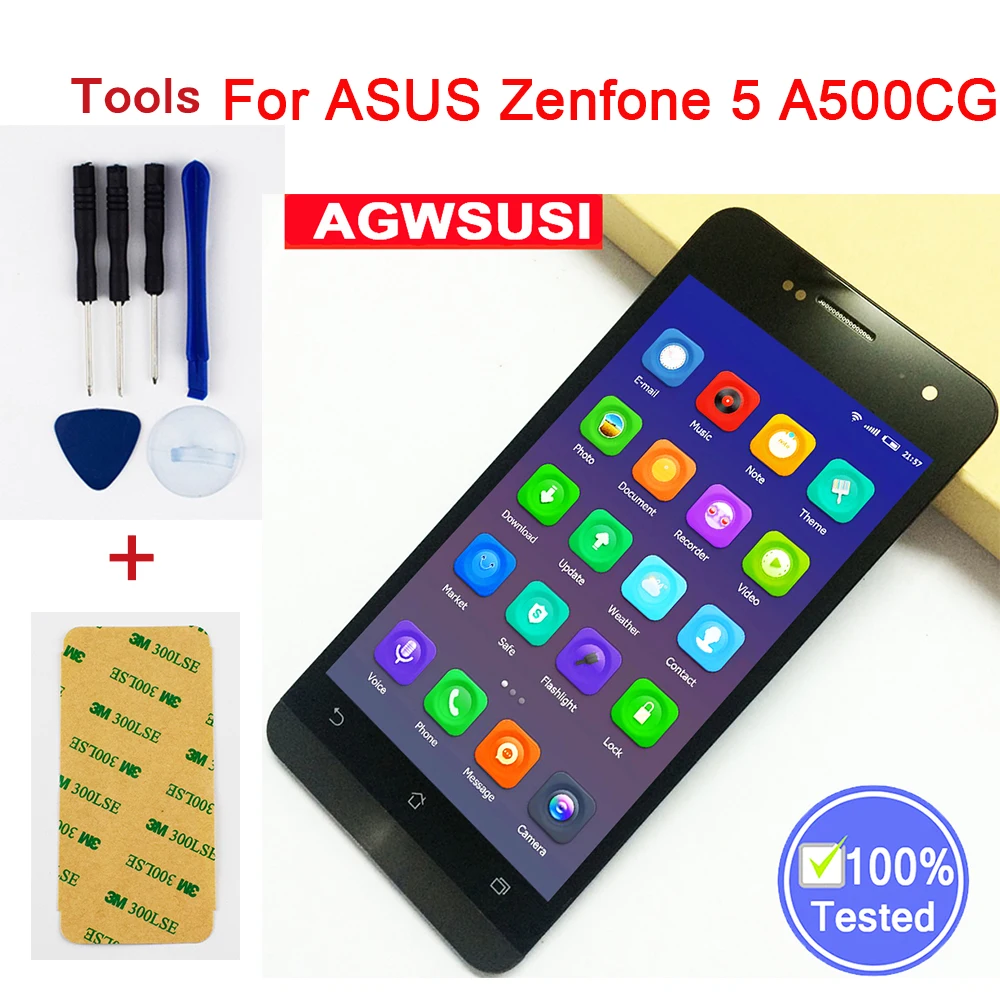 Сенсорный экран для ASUS Zenfone 5 A500CG A501CG T00J T00F T00P стекло с дигитайзером и ЖК дисплеем