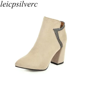 Women's Boots Spring Autumn Warm High Heel Flock Pointed Toe Zip Ankle Stretch Boots 2019 New Sexy Fashion Casual Black Beige
Women's Boots Spring Autumn Warm High Heel Flock Pointed Toe Zip Ankle Stretch Boots 2019 New Sexy Fashion Casual Black Beige