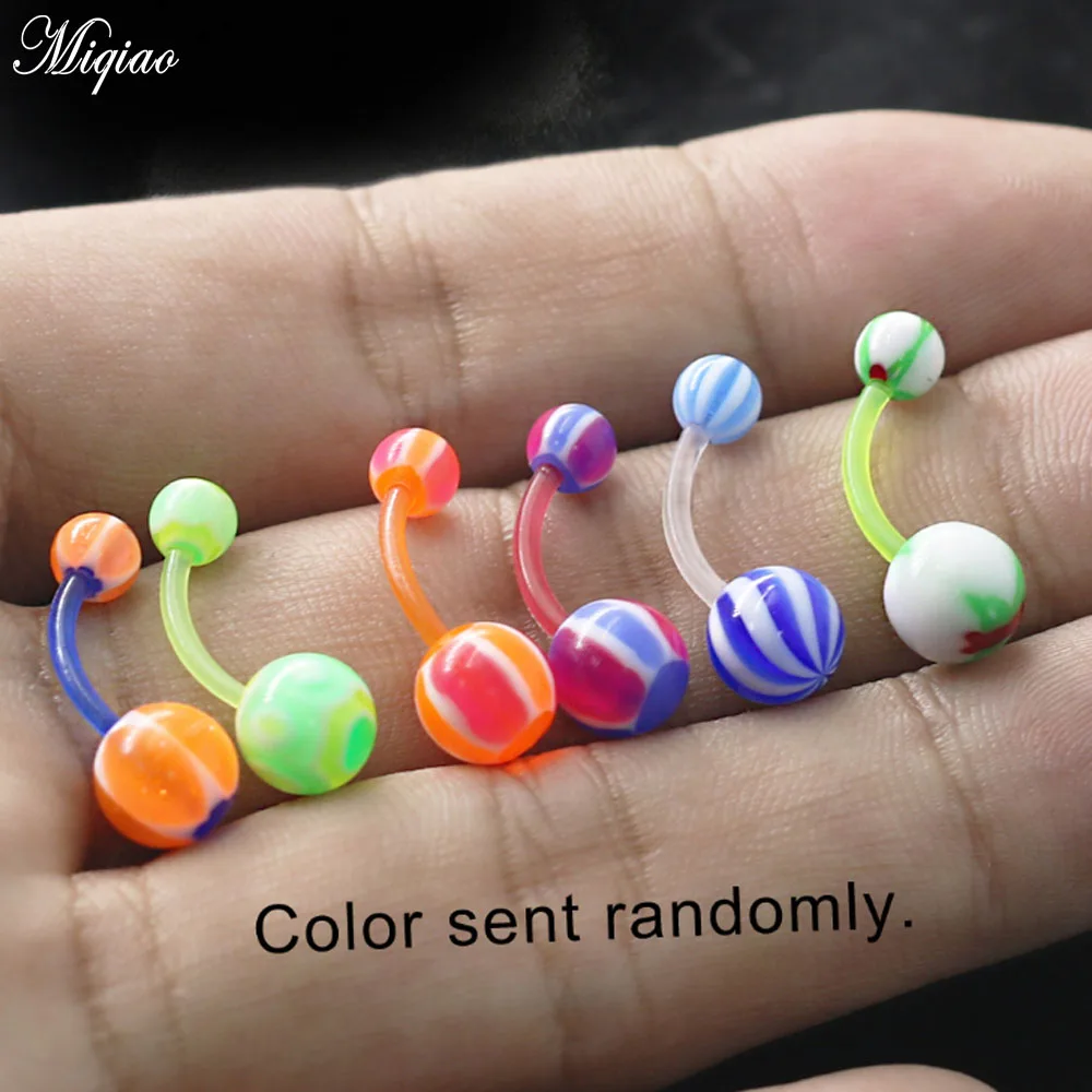Miqiao 1pcs Mixed Color Piercing Jewelry Explosion Type Acrylic Belly Button Ring Hypoallergenic Umbilical Nail
Miqiao 1pcs Mixed Color Piercing Jewelry Explosion Type Acrylic Belly Button Ring Hypoallergenic Umbilical Nail