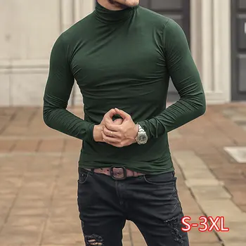 Cotton Stretch Men's Solid Color Slim Long Sleeve T-shirt Men's Casual High-neck Bottoming Spring European Style Top Tees
Cotton Stretch Men's Solid Color Slim Long Sleeve T-shirt Men's Casual High-neck Bottoming Spring European Style Top Tees