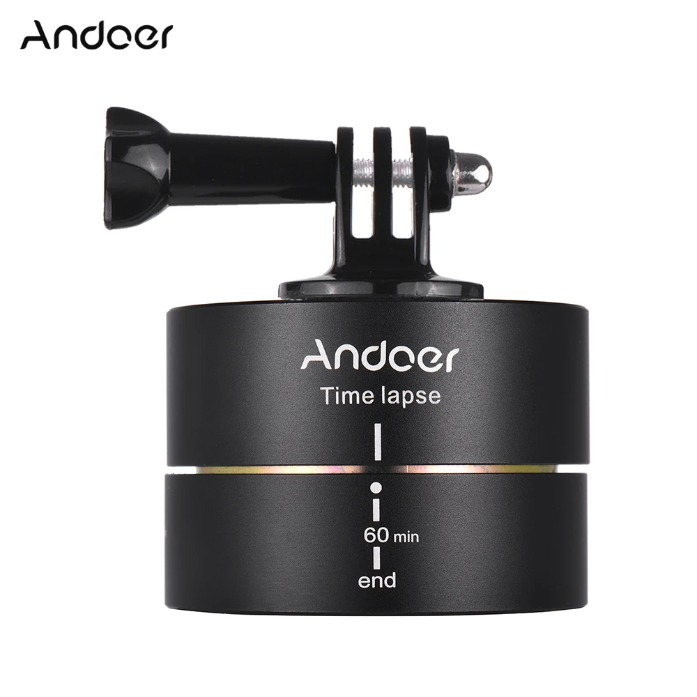 Andoer 60 Minutes 360 Degrees Panning Auto Rotation Time Lapse Tripod Head Panoramic Stabilizer for GoPro Hero for Smartphones
Andoer 60 Minutes 360 Degrees Panning Auto Rotation Time Lapse Tripod Head Panoramic Stabilizer for GoPro Hero for Smartphones