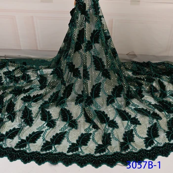 High Quality Dark green Nigerian Mesh Lace Fabrics 2019 African French Net Lace Fabric With Velvet Embroidered Lace Dress 3057B
High Quality Dark green Nigerian Mesh Lace Fabrics 2019 African French Net Lace Fabric With Velvet Embroidered Lace Dress 3057B