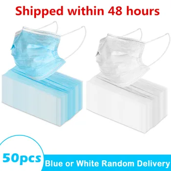 50pcs Professional Face Mouth Mask With Elastic Earloop 3-Ply Disposable Dust Filter Safety Dustproof Mask Random Color
50pcs Professional Face Mouth Mask With Elastic Earloop 3-Ply Disposable Dust Filter Safety Dustproof Mask Random Color